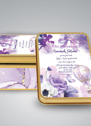 Premium Birth Announcement Tin Boxes – Custom Printed Baby Arrival Gifts & Methie Boxes in Pakistan