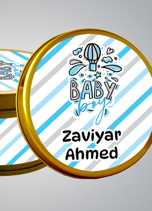 Premium Birth Announcement Tin Boxes – Custom Printed Baby Arrival Gifts & Methie Boxes in Pakistan