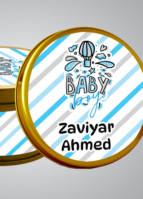 Premium Birth Announcement Tin Boxes – Custom Printed Baby Arrival Gifts & Methie Boxes in Pakistan