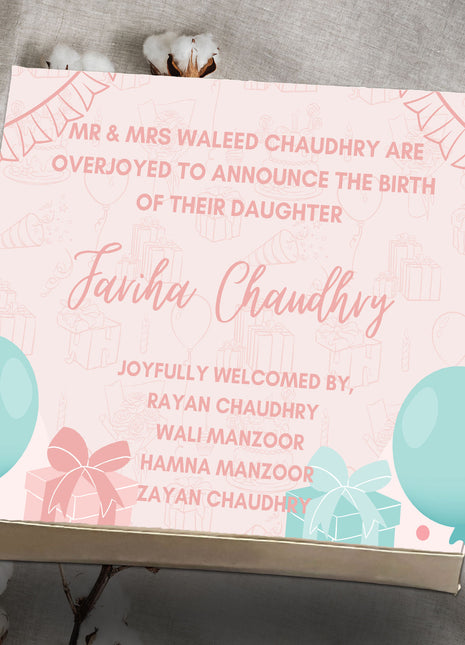 Baby Birth Announcement Boxes in Pakistan | Customized Methai & Sweet Boxes – Lowest Price