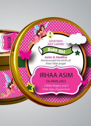 Premium Birth Announcement Tin Boxes – Custom Printed Baby Arrival Gifts & Methie Boxes in Pakistan