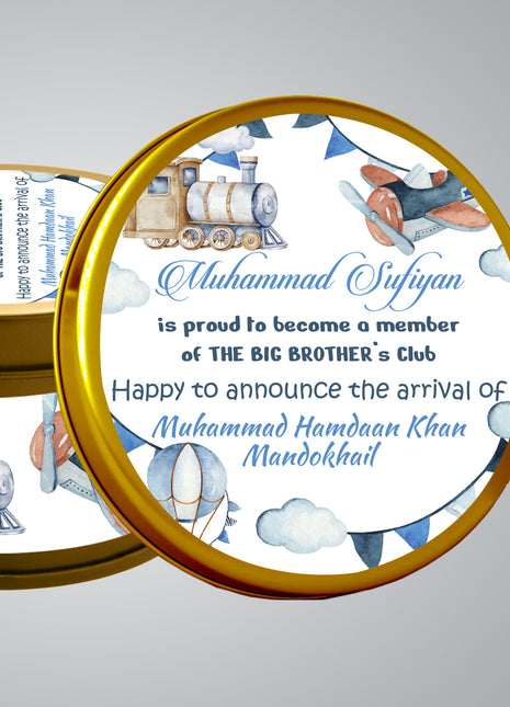 Premium Birth Announcement Tin Boxes – Custom Printed Baby Arrival Gifts & Methie Boxes in Pakistan