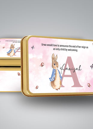 Premium Birth Announcement Tin Boxes – Custom Printed Baby Arrival Gifts & Methie Boxes in Pakistan
