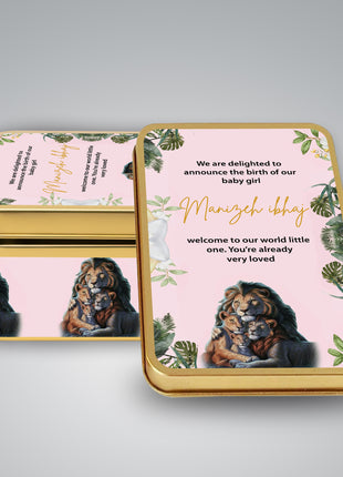Premium Birth Announcement Tin Boxes – Custom Printed Baby Arrival Gifts & Methie Boxes in Pakistan