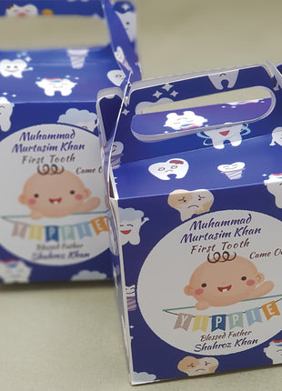 Customized First Tooth Goody Boxes