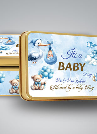 Premium Birth Announcement Tin Boxes – Custom Printed Baby Arrival Gifts & Methie Boxes in Pakistan