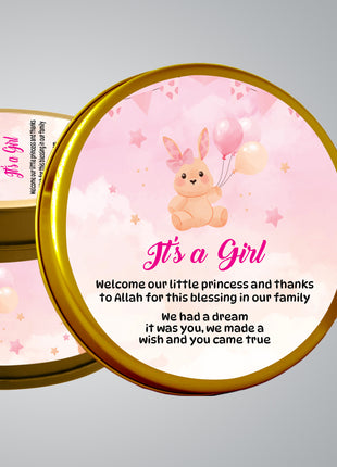 Premium Birth Announcement Tin Boxes – Custom Printed Baby Arrival Gifts & Methie Boxes in Pakistan
