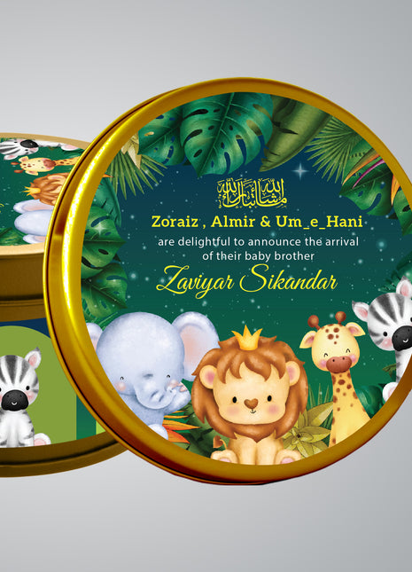 Premium Birth Announcement Tin Boxes – Custom Printed Baby Arrival Gifts & Methie Boxes in Pakistan