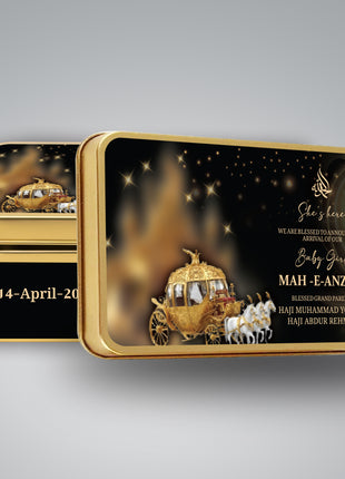 Premium Birth Announcement Tin Boxes – Custom Printed Baby Arrival Gifts & Methie Boxes in Pakistan