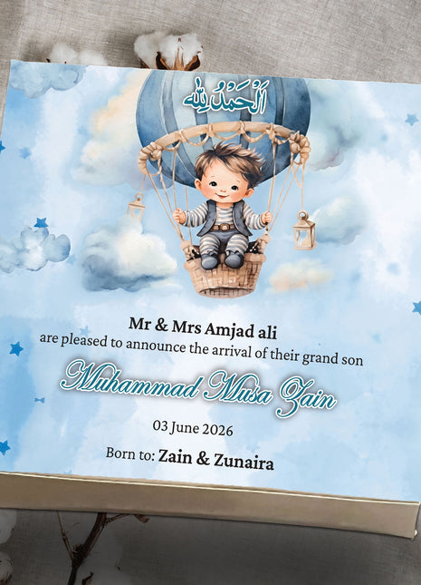 Baby Birth Announcement Boxes in Pakistan | Customized Methai & Sweet Boxes – Lowest Price