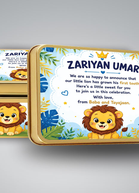Premium Birth Announcement Tin Boxes – Custom Printed Baby Arrival Gifts & Methie Boxes in Pakistan