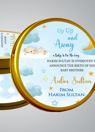 Premium Birth Announcement Tin Boxes – Custom Printed Baby Arrival Gifts & Methie Boxes in Pakistan
