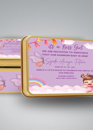 Premium Birth Announcement Tin Boxes – Custom Printed Baby Arrival Gifts & Methie Boxes in Pakistan