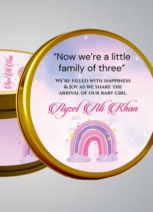 Premium Birth Announcement Tin Boxes – Custom Printed Baby Arrival Gifts & Methie Boxes in Pakistan
