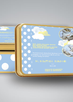 Premium Birth Announcement Tin Boxes – Custom Printed Baby Arrival Gifts & Methie Boxes in Pakistan