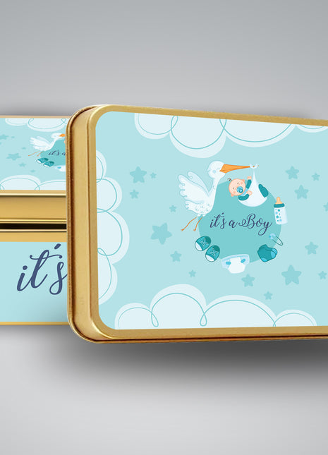Premium Birth Announcement Tin Boxes – Custom Printed Baby Arrival Gifts & Methie Boxes in Pakistan