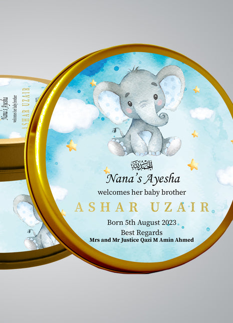 Premium Birth Announcement Tin Boxes – Custom Printed Baby Arrival Gifts & Methie Boxes in Pakistan