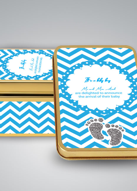 Premium Birth Announcement Tin Boxes – Custom Printed Baby Arrival Gifts & Methie Boxes in Pakistan