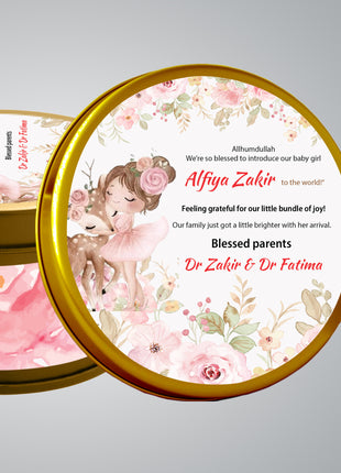 Premium Birth Announcement Tin Boxes – Custom Printed Baby Arrival Gifts & Methie Boxes in Pakistan
