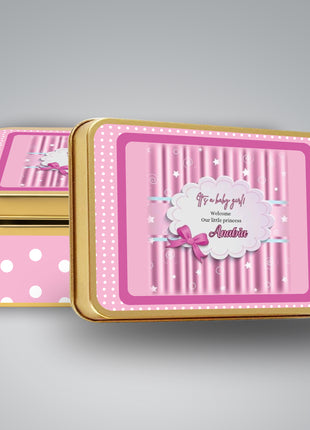 Premium Birth Announcement Tin Boxes – Custom Printed Baby Arrival Gifts & Methie Boxes in Pakistan