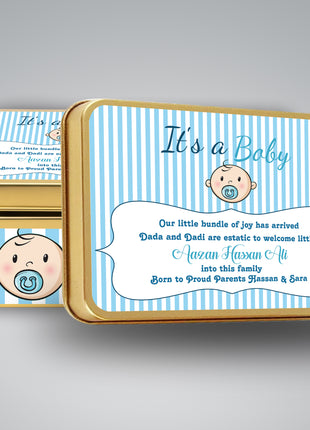 Premium Birth Announcement Tin Boxes – Custom Printed Baby Arrival Gifts & Methie Boxes in Pakistan