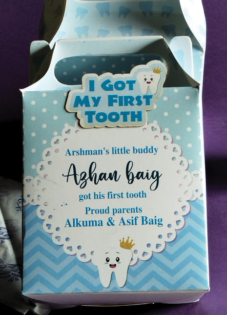 Customized First Tooth Goody Boxes