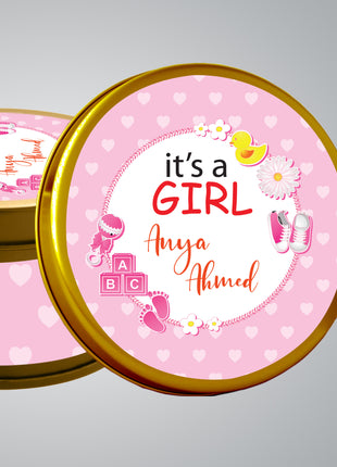 Premium Birth Announcement Tin Boxes – Custom Printed Baby Arrival Gifts & Methie Boxes in Pakistan