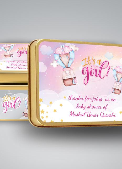 Premium Birth Announcement Tin Boxes – Custom Printed Baby Arrival Gifts & Methie Boxes in Pakistan
