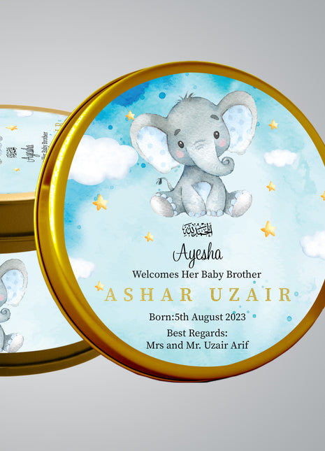 Premium Birth Announcement Tin Boxes – Custom Printed Baby Arrival Gifts & Methie Boxes in Pakistan