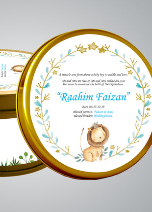 Premium Birth Announcement Tin Boxes – Custom Printed Baby Arrival Gifts & Methie Boxes in Pakistan