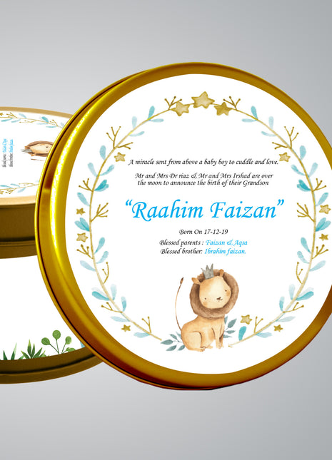 Premium Birth Announcement Tin Boxes – Custom Printed Baby Arrival Gifts & Methie Boxes in Pakistan