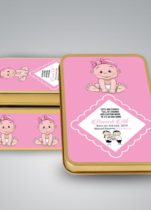 Premium Birth Announcement Tin Boxes – Custom Printed Baby Arrival Gifts & Methie Boxes in Pakistan