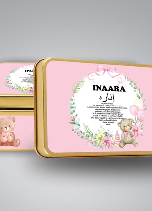 Premium Birth Announcement Tin Boxes – Custom Printed Baby Arrival Gifts & Methie Boxes in Pakistan