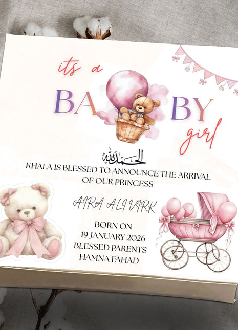Baby Birth Announcement Boxes in Pakistan | Customized Methai & Sweet Boxes – Lowest Price