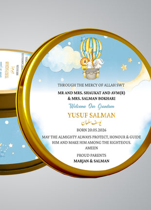 Premium Birth Announcement Tin Boxes – Custom Printed Baby Arrival Gifts & Methie Boxes in Pakistan
