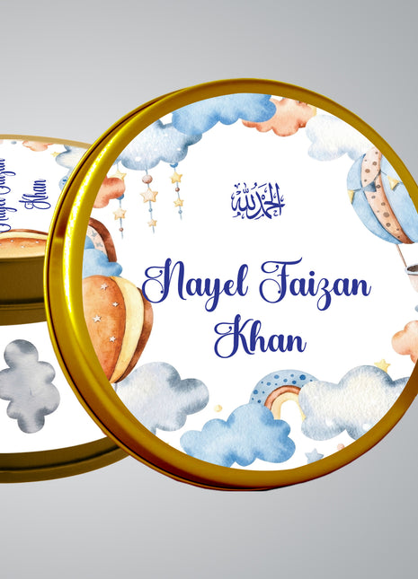 Premium Birth Announcement Tin Boxes – Custom Printed Baby Arrival Gifts & Methie Boxes in Pakistan