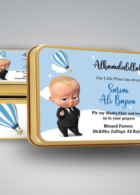 Premium Birth Announcement Tin Boxes – Custom Printed Baby Arrival Gifts & Methie Boxes in Pakistan