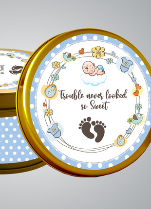 Premium Birth Announcement Tin Boxes – Custom Printed Baby Arrival Gifts & Methie Boxes in Pakistan