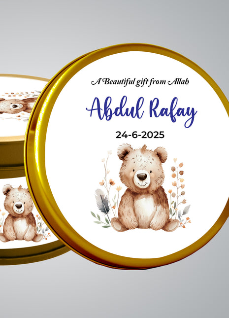 Premium Birth Announcement Tin Boxes – Custom Printed Baby Arrival Gifts & Methie Boxes in Pakistan