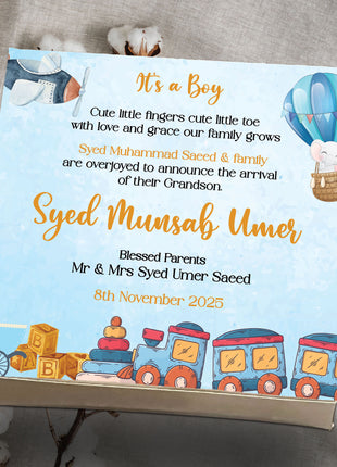 Baby Birth Announcement Boxes in Pakistan | Customized Methai & Sweet Boxes – Lowest Price