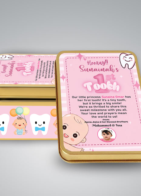 Premium Birth Announcement Tin Boxes – Custom Printed Baby Arrival Gifts & Methie Boxes in Pakistan