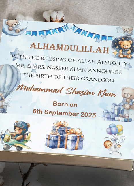 Baby Birth Announcement Boxes in Pakistan | Customized Methai & Sweet Boxes – Lowest Price