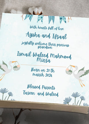 Baby Birth Announcement Boxes in Pakistan | Customized Methai & Sweet Boxes – Lowest Price
