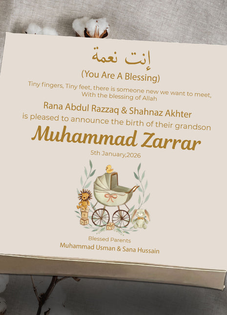 Baby Birth Announcement Boxes in Pakistan | Customized Methai & Sweet Boxes – Lowest Price