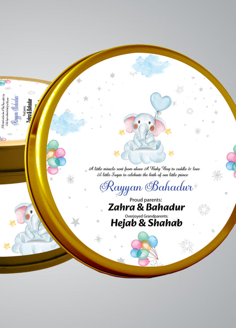 Premium Birth Announcement Tin Boxes – Custom Printed Baby Arrival Gifts & Methie Boxes in Pakistan