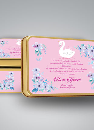 Premium Birth Announcement Tin Boxes – Custom Printed Baby Arrival Gifts & Methie Boxes in Pakistan