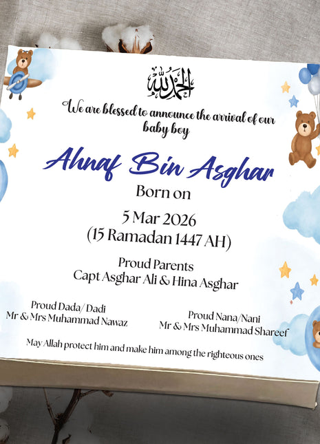 Baby Birth Announcement Boxes in Pakistan | Customized Methai & Sweet Boxes – Lowest Price