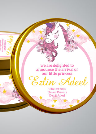 Premium Birth Announcement Tin Boxes – Custom Printed Baby Arrival Gifts & Methie Boxes in Pakistan