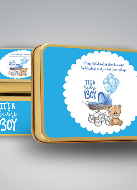Premium Birth Announcement Tin Boxes – Custom Printed Baby Arrival Gifts & Methie Boxes in Pakistan