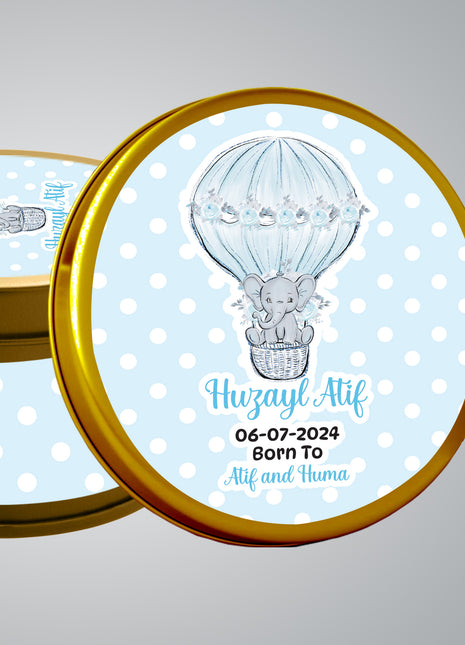 Premium Birth Announcement Tin Boxes – Custom Printed Baby Arrival Gifts & Methie Boxes in Pakistan